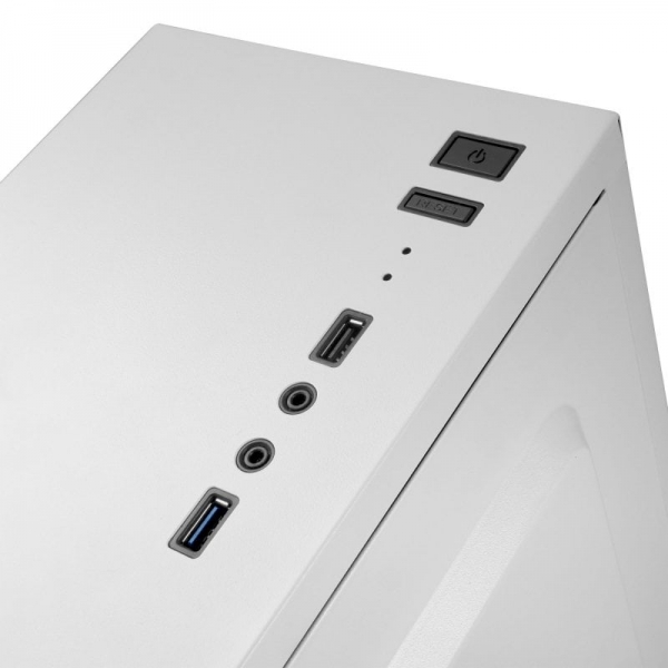 Mars Gaming MC100 Moyenne Tour Gaming - Acier Ultra-léger - Refroidissement CONVECT-COOL avancé - Éclairage RGB Fixe - Support de Plaque ATX/microATX/mini-ITX - Couleur Blanc