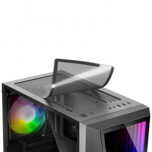 Mars Gaming MC777 Infinity Mirror ATX, Micro ATX, Mini-ITX Mid-Tower Case - Côté Verre Trempé - Éclairage ARGB - Taille HDD 2.5", 3.5" - USB-A 3.0, USB-A 2.0 et Audio - 2 Ventilateurs FRGB 120mm - Liquide de support de refroidissement