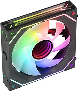 Mars Gaming MF-LINKFINITY Ventilateur PWM Modulaire - Éclairage Infinity Mirror 360° - Connexion Modulaire LINKFINITY - Contrôle PWM - Installation Simple - Couleur Noir