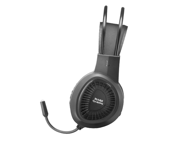 Mars Gaming MH120 Casque de jeu avec microphone flexible - Bandeau réglable - Coussinets d'oreille rembourrés - Contrôle du casque - Câble de 1,80 m