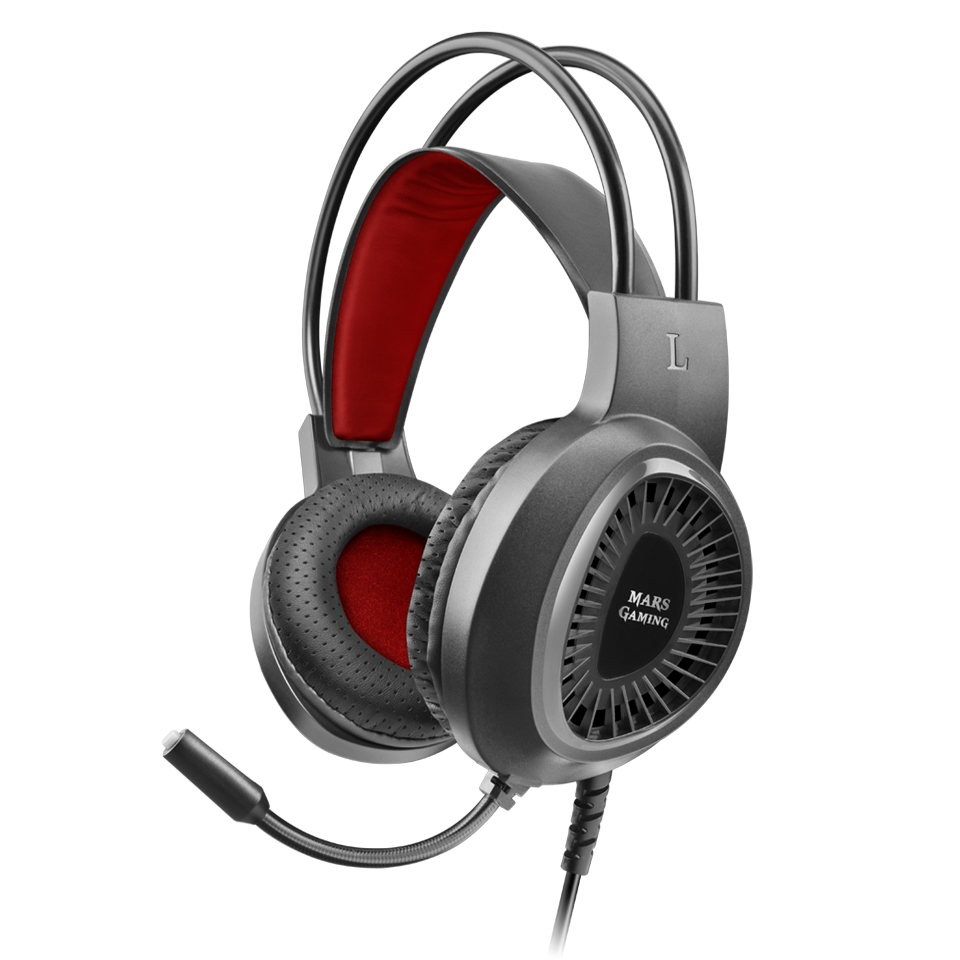 Mars Gaming MH120 Casque de jeu avec microphone flexible - Bandeau réglable - Coussinets d'oreille rembourrés - Contrôle du casque - Câble de 1,80 m