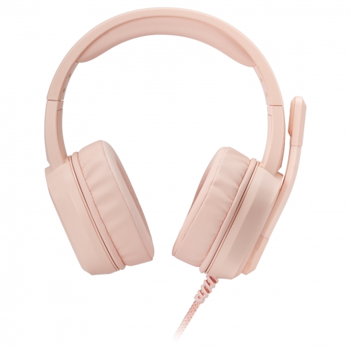 Mars Gaming MH320 Casque de jeu avec microphone pliable - Éclairage RVB - Bandeau réglable - Coussinets d'oreille rembourrés - Contrôle filaire - Câble tressé de 2 m