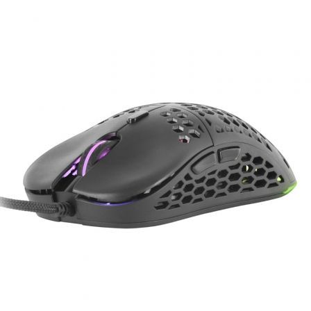 Mars Gaming MM55 Souris Gaming USB 12800dpi - Boîtier Panneau Perforé - 5 Boutons - Eclairage Chroma RGB - Droitier - Câble 1.70m