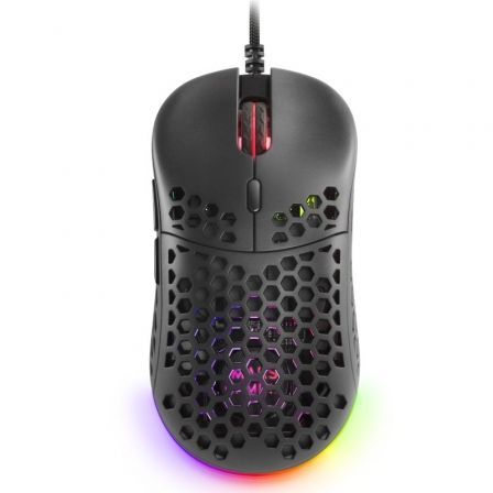 Mars Gaming MM55 Souris Gaming USB 12800dpi - Boîtier Panneau Perforé - 5 Boutons - Eclairage Chroma RGB - Droitier - Câble 1.70m