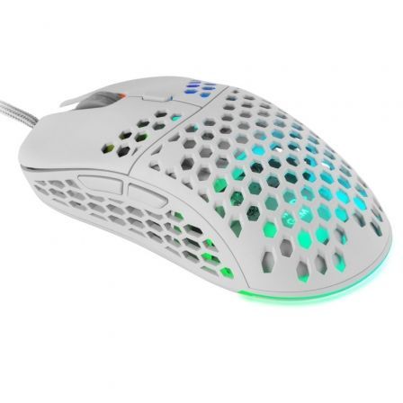 Mars Gaming MM55 Souris Gaming USB 12800dpi - Boîtier Panneau Perforé - 5 Boutons - Eclairage Chroma RGB - Droitier - Câble 1.70m