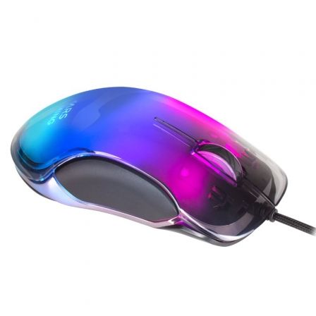 Mars Gaming MMGLOW Souris Gaming USB 12800dpi - Corps Finition Miroir - 6 Boutons - Eclairage Chroma RGB - Droitier - Câble 1.70m