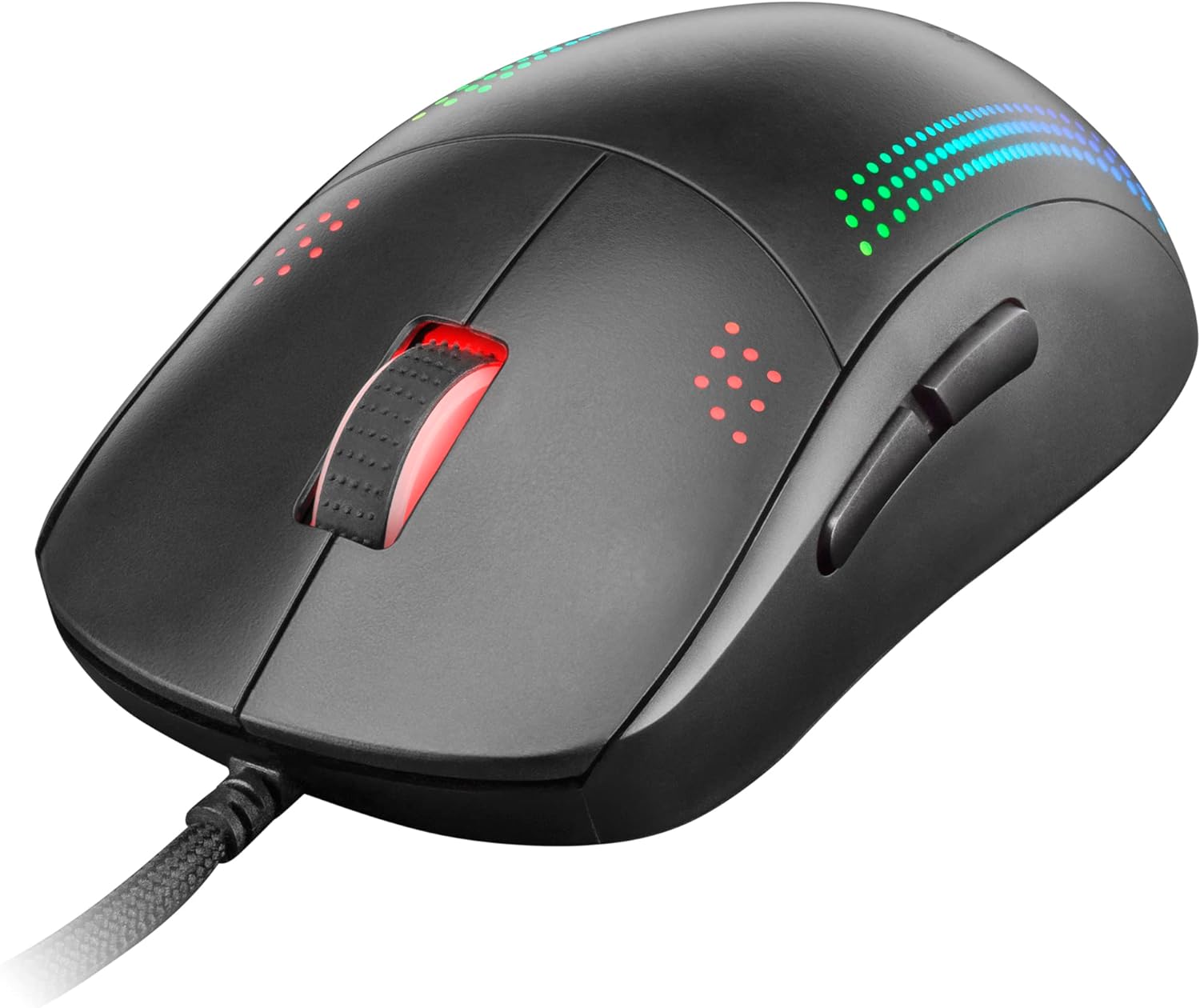 Mars Gaming MMPRO Souris ambidextre professionnelle 32K DPI - Conception ambidextre ultralégère - Éclairage chromatique RVB - Commutateurs mécaniques KAILH - Câble paracorde plume - Couleur noire