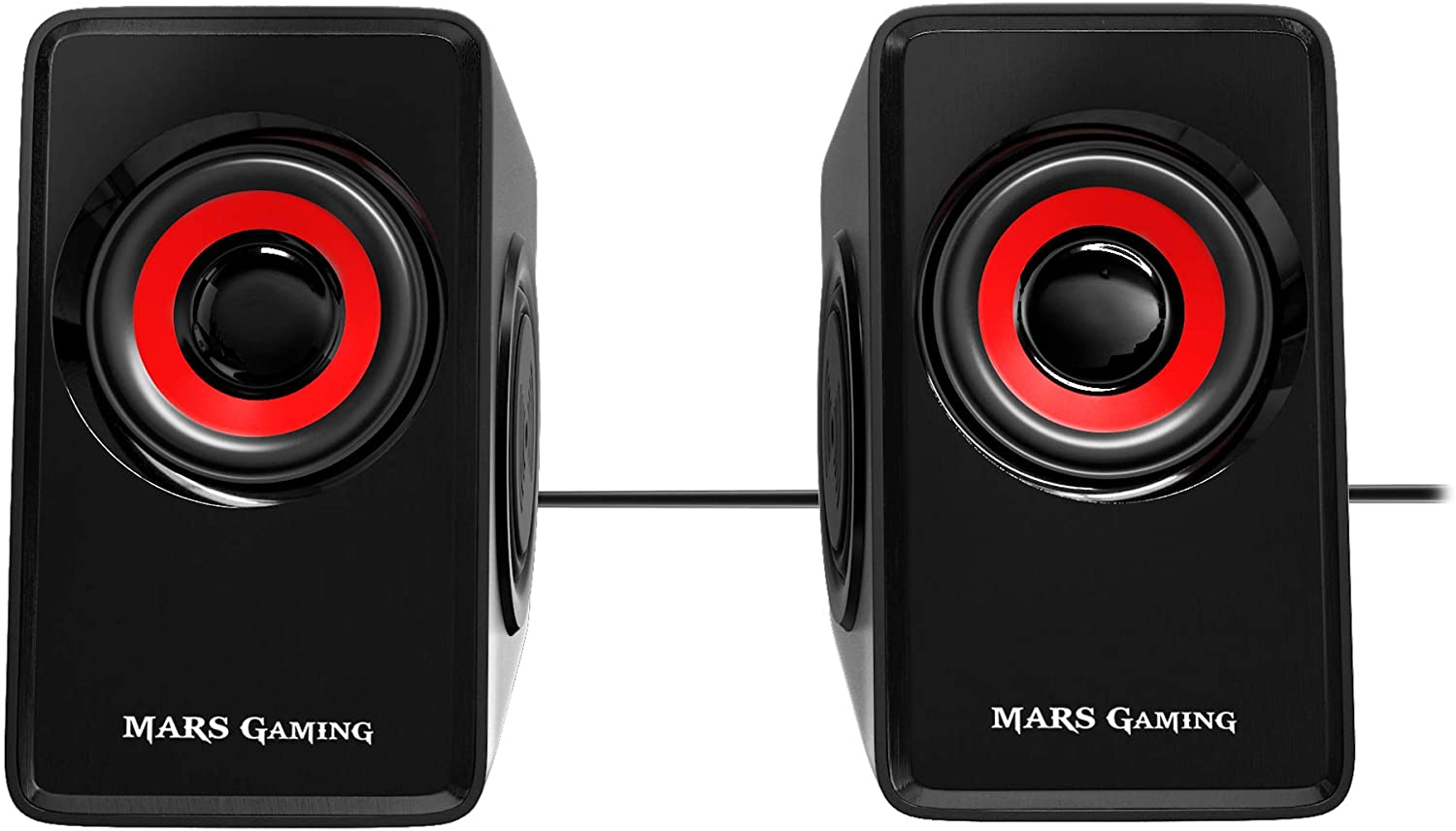Mars Gaming MS1 Enceintes 2.0 10W USB, Jack 3.5mm - 6 Pilotes Son : 2 Actifs et 4 Passifs - Contrôle du Volume