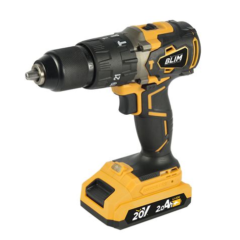 Marteau perforateur à batterie Blim 20V 2Ah - Moteur sans balais - Couple maximum 68Nm - 2 vitesses 0-500/0-2000tr/min - Comprend 2 batteries et mallette de transport