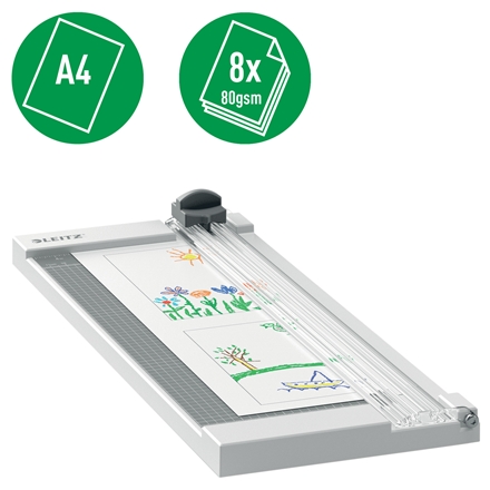 Massicot Leitz Precision Home A4 - Coupe jusqu'à 8 feuilles - Format A4 - Lame fixe