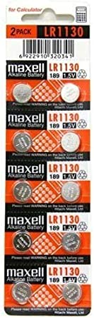 Maxell Lot de 10 piles bouton alcalines LR1130 1,5 V