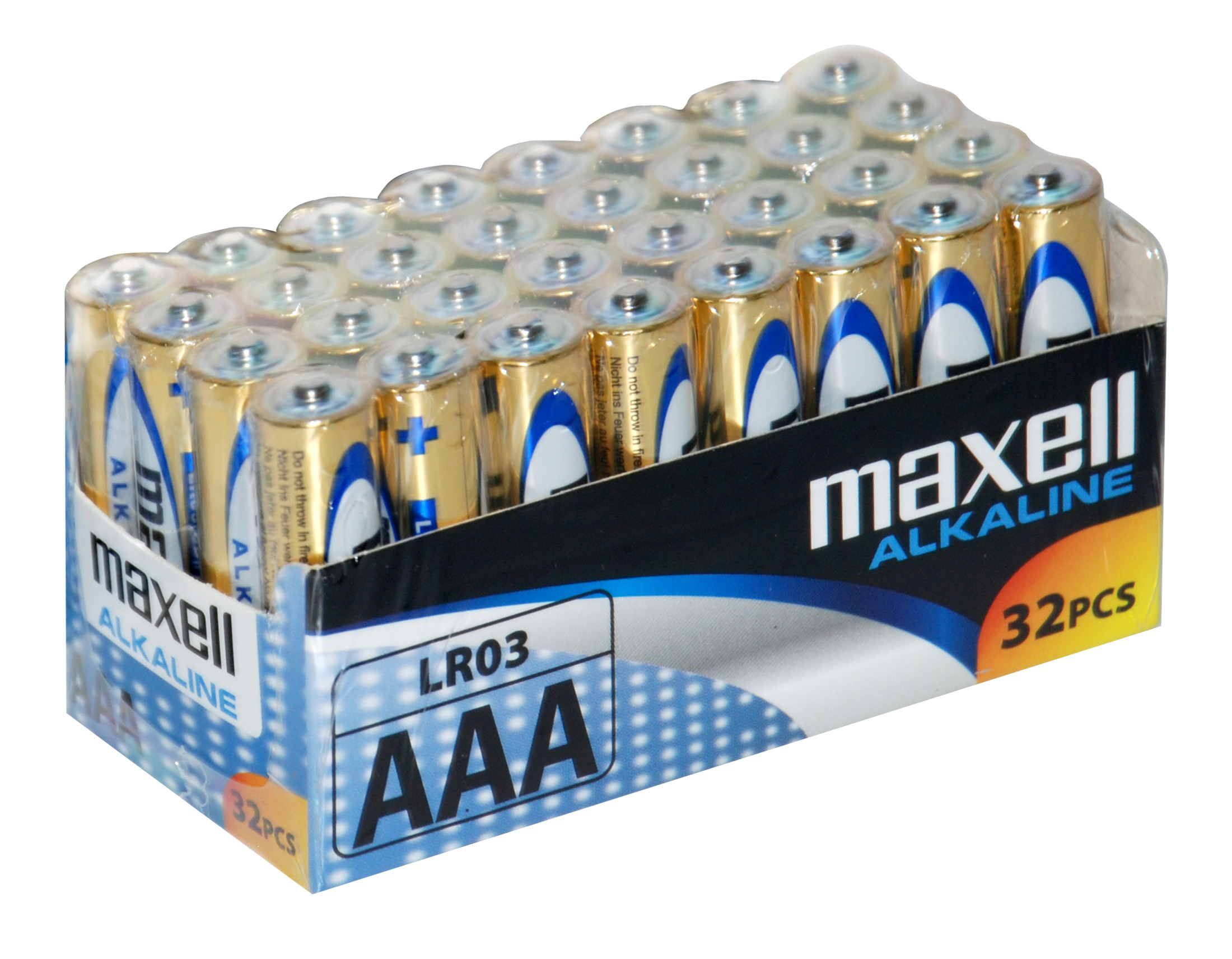 Maxell Pack de 32 Piles Alcalines LR03 AAA 1.5V