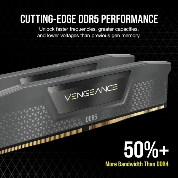 Mémoire Corsair Vengeance DDR5 64 Go, 2 x 32 Go PC5200 - Noir