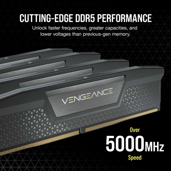 Mémoire Corsair Vengeance DDR5 64 Go 2 x 32 Go PC6000 - Noir