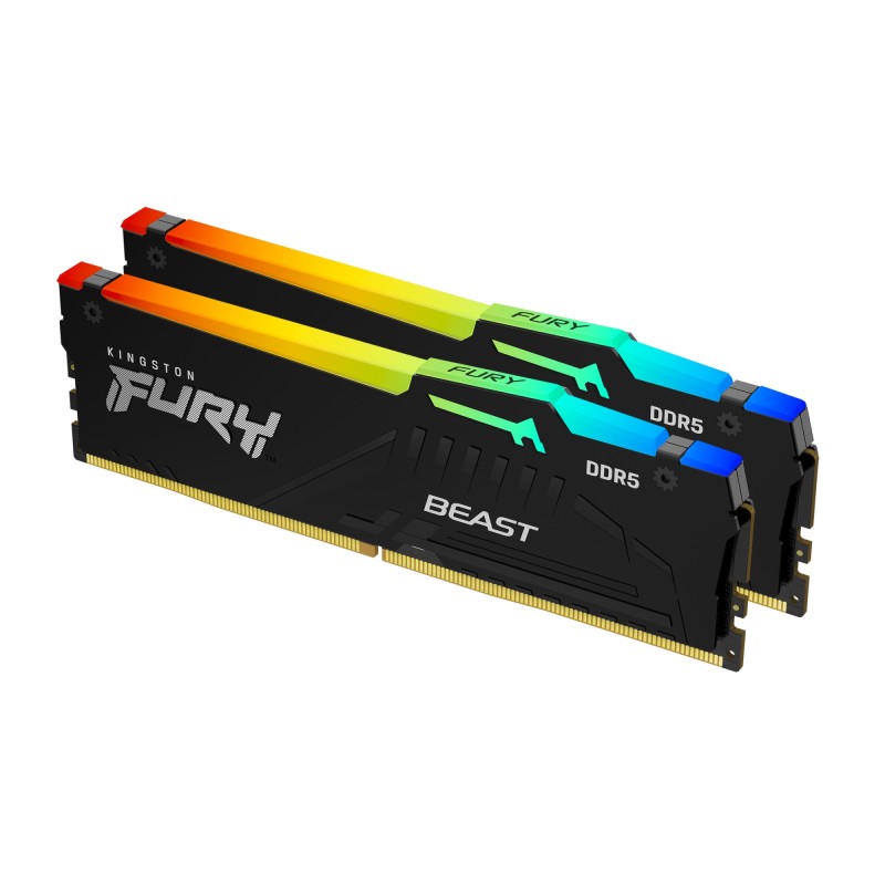 Mémoire RAM Kingston Fury Beast RVB DDR5 6000 MHz 32 Go (2 x 16 Go) CL30 DIMM