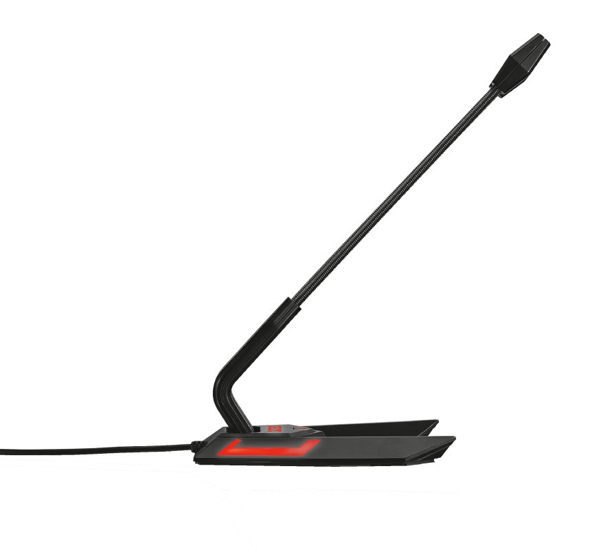 Micro USB Trust Gaming GXT 210 Scorp - Bras Flexible et Ajustable - Bouton Mute - Eclairage LED - Câble 1,50m - Couleur Noir