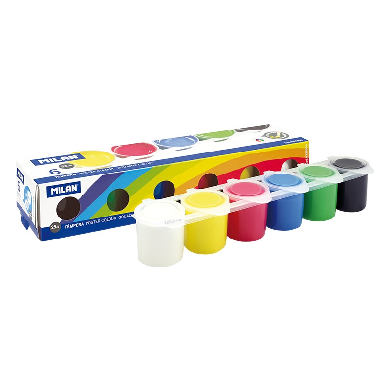 Milan Lot de 6 pots 25 ml de gouache