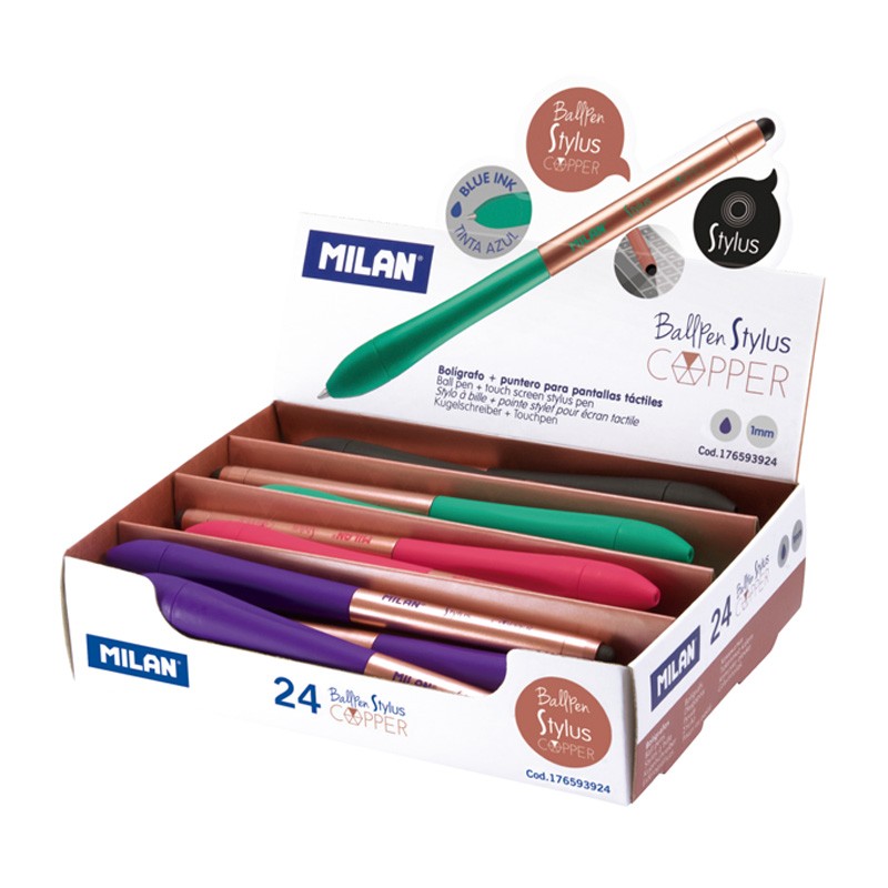 Milan Stylus Cuivre Présentoir de 24 Stylos