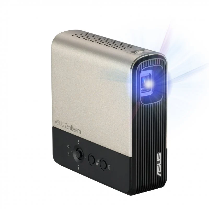 Mini Projecteur LED Portable Asus ZenBeam E2 WVGA ANSI DLP 300 Lumens - Haut-parleurs 5W - WiFi, HDMI, USB - Autonomie jusqu'à 240min - Télécommande incluse - Couleur Bleu Marine