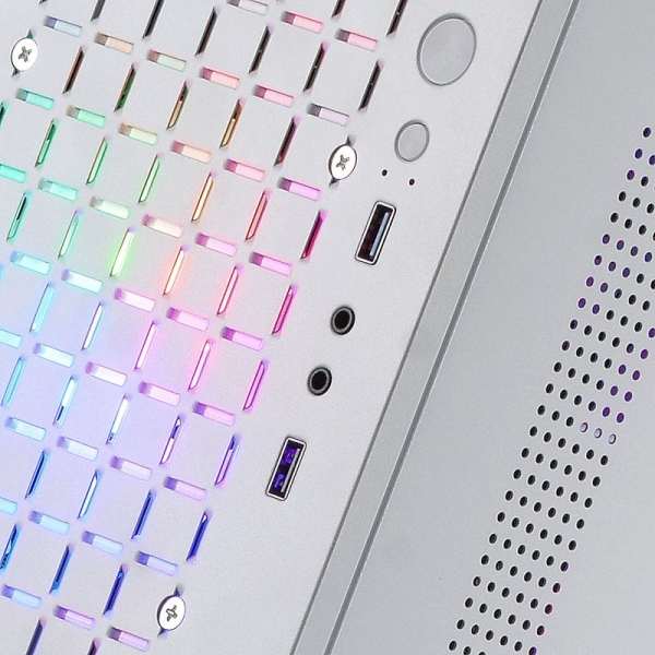 Mini tour de jeu Mars Gaming MC-CORE - Grille en MESH métallique - Fenêtre latérale - 2 ventilateurs FRGB - Support Micro-ATX/Mini-ITX - Stockage polyvalent - Couleur blanche