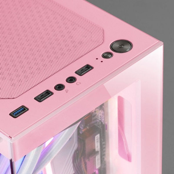 Mini tour de jeu Mars Gaming MC-SE - Double verre continu - AirTech Mesh - Double caméra - Filtre magnétique - Connectivité avancée - Gestion des câbles - Couleur rose