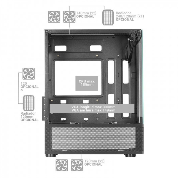 Mini tour de jeu Mars Gaming MC-SE - Double verre continu - AirTech Mesh - Double caméra - Filtre magnétique - Connectivité avancée - Gestion des câbles - Couleur rose