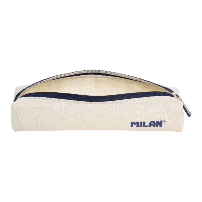 Mini trousse ronde Milan Serie 1918 - Dimensions 20,5x4,5x5 cm - Tissu extérieur 'ripstop' résistant à la casse et à la déchirure - Couleur Beige