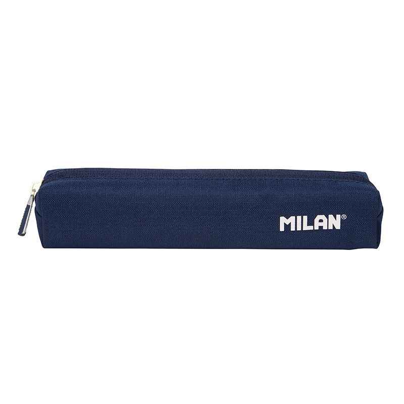Mini trousse ronde Milan Serie 1918 - Dimensions 20,5x4,5x5 cm - Tissu extérieur 'ripstop' résistant à la casse et à la déchirure - Couleur Bleu foncé