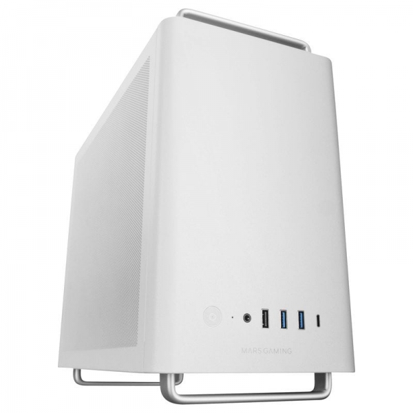 Minitour Mars Gaming MC-ELITE Premium - Portabilité "Aluminum Grip & Stand" - Flux d'air maillé - 3 ventilateurs FDB silencieux - Connectivité USB-C/3.0/2.0 avancée - Couleur blanche