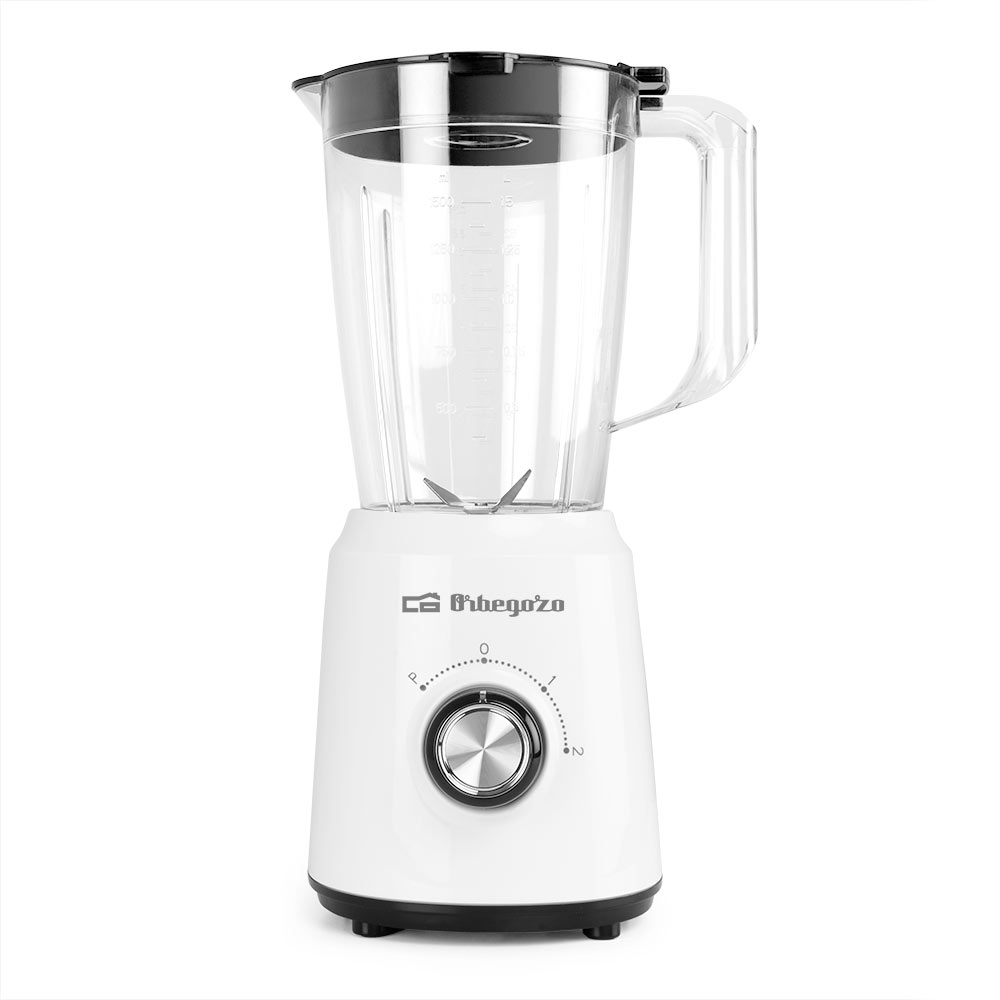Mixeur Multifonction Orbegozo BV 5035 - Puissant 500W - Verre 1,5L - Lame Inox - 2 Vitesses + Pulse - Sécurité dans le bocal