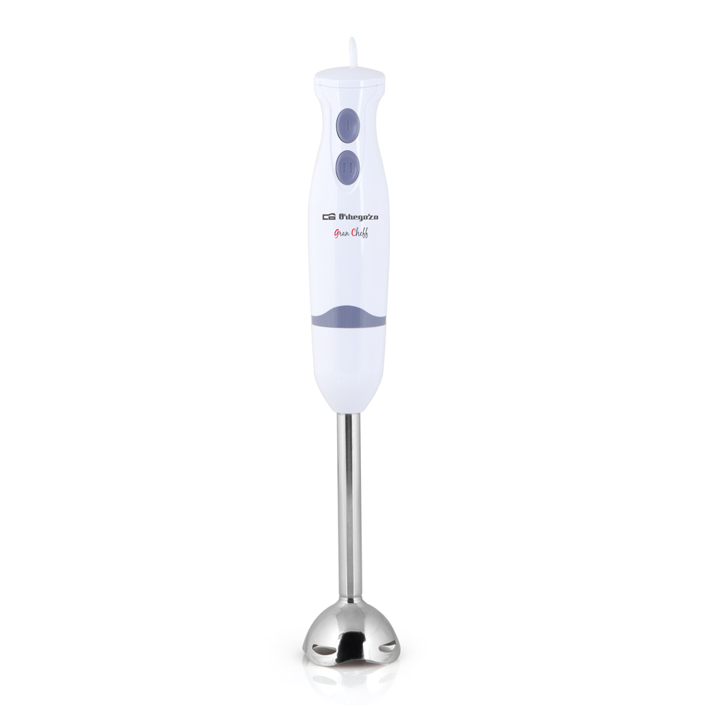 Mixeur plongeant pratique Orbegozo BT 1220 - Moteur puissant 400 W - Poignée ergonomique - 2 vitesses - Lame en acier inoxydable - Nettoyage facile - Anneau de suspension