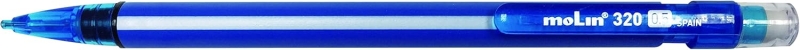 Molin Grafic-320 Lot de 50 porte-mines HB 0,5 mm - Corps Triangulaire - Gomme intégrée - Couleur Bleu