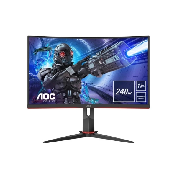 Moniteur AOC G4 31,5" incurvé 1500R LED VA FullHD 240 Hz - FreeSync Premium - Temps de réponse 1 ms - Angle de vision 178° - HDMI, DisplayPort, audio - Montage VESA 100 x 100