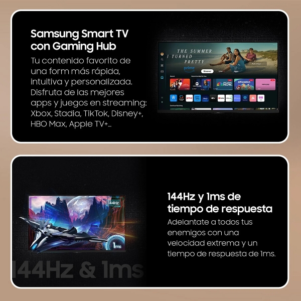 Moniteur de jeu intelligent Samsung Odyssey G7 32" IPS UHD 4K 144 Hz FreeSync Premium - Réponse 1 ms - Hauteur et inclinaison réglables - Multimédia - Angle de vision 178° - 16:9 - HDMI, DisplayPort - VESA 100x100mm