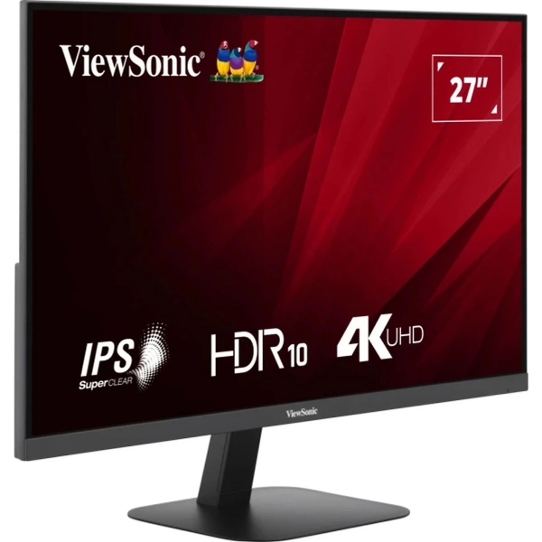 Moniteur LED IPS UHD 4K HDR ViewSonic VA2708-4K-HD 27" - Temps de réponse de 4 ms - 16:9 - Inclinaison réglable - HDMI, DisplayPort, audio - Angle de vision de 178° - VESA 100 x 100 mm
