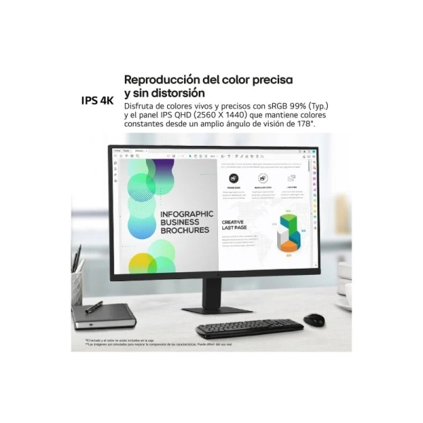 Moniteur LED LG 27U631A-B 27" IPS QHD 100 Hz HDR - Temps de réponse de 5 ms - Inclinaison réglable - HDMI, USB-C - VESA 100 x 100