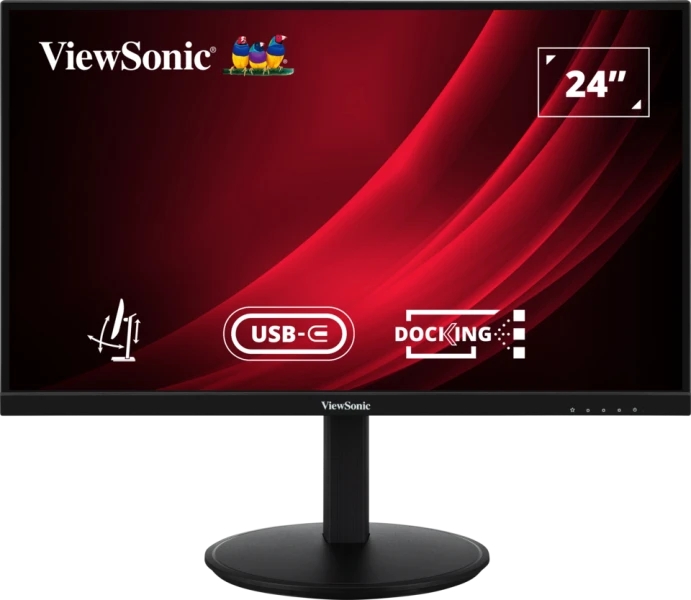 Moniteur LED ViewSonic VG2409U-2 24" IPS Full HD 1080p HDR - Temps de réponse de 4 ms - Haut-parleurs 5 W - 16:9 - Réglable en hauteur, pivotant et inclinable - HDMI, audio, USB, RJ45 - Angle de vision de 178° - VESA 100 x 100 mm