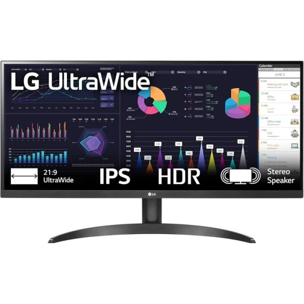 Moniteur LG Ultrawide 29" LED UWFHD 100 Hz HDR FreeSync - 21:9 - Temps de réponse de 5 ms - Haut-parleurs 14 W - HDMI, DisplayPort, USB-C - VESA 100 x 100