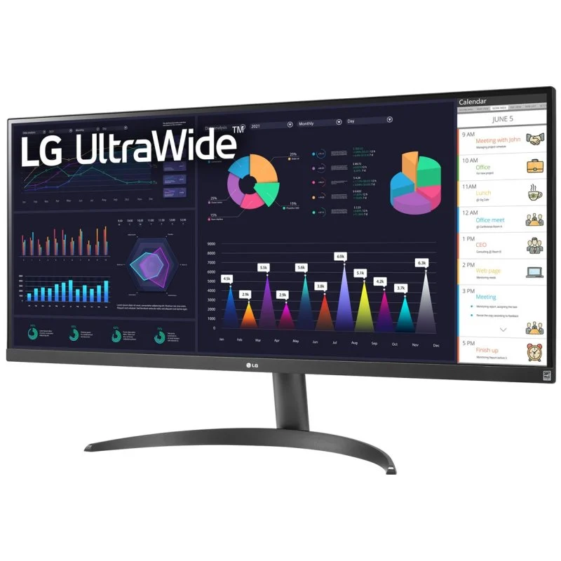 Moniteur LG Ultrawide 34" LED IPS UltraWide FullHD 100 Hz FreeSync - Réponse 5 ms - Angle de vision 178º - Hauteur réglable - 21:9 - HDMI, DisplayPort - VESA 100x100 mm
