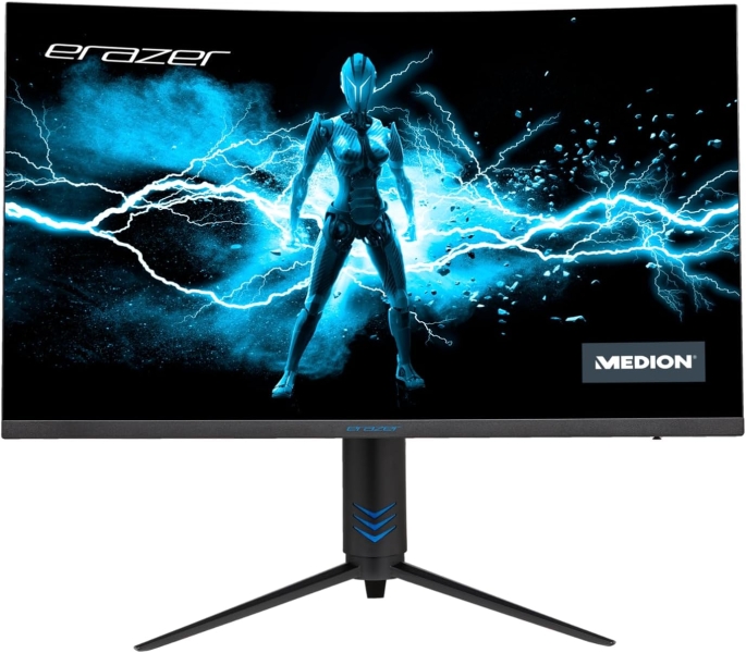 Moniteur Medion Erazer Spectator X20 32" LED incurvé VA FullHD 165 Hz - Temps de réponse de 1 ms - Réglable en hauteur, pivotant et inclinable - 2 haut-parleurs intégrés - Angle de vision de 178° - HDMI, DisplayPort - VESA 100 x 100 mm