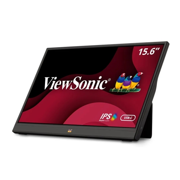 Moniteur portable LED ViewSonic VA1655 15,6" IPS Full HD 1080p - Temps de réponse 7 ms - Haut-parleurs 0,8 W - 16:9 - HDMI, DisplayPort, audio - Angle de vision 178° - Noir