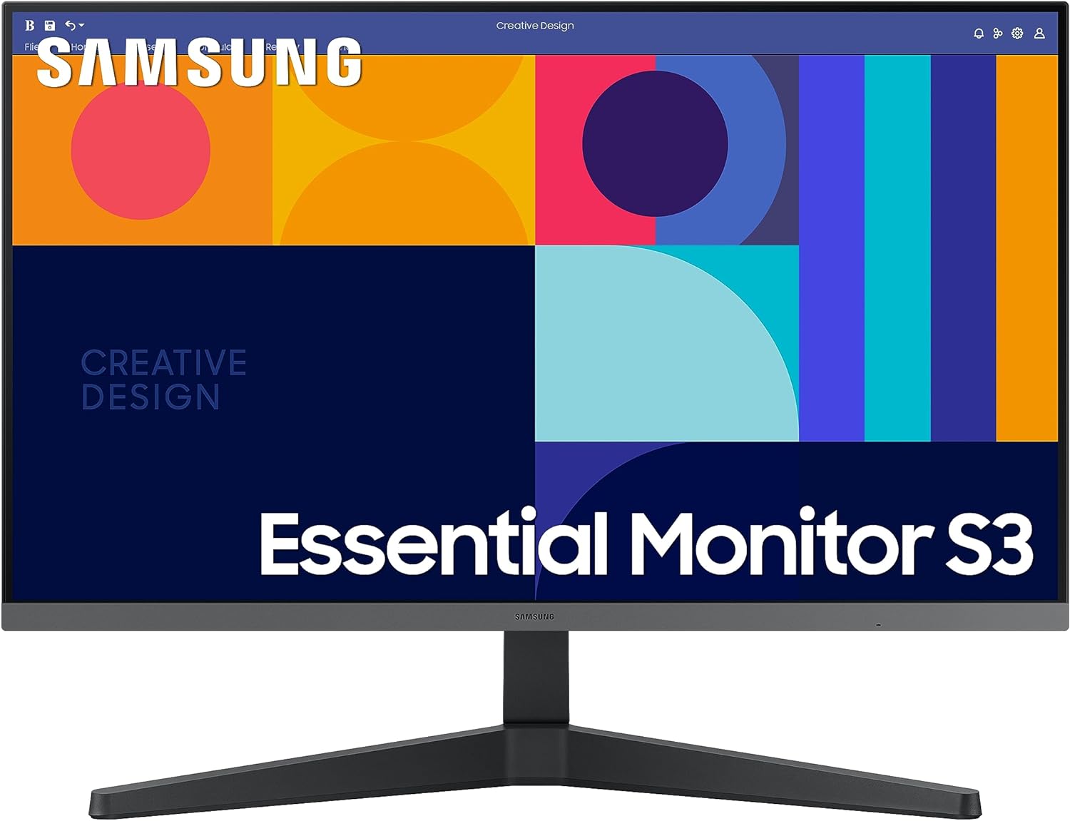 Moniteur Samsung Essential S3 24" LCD IPS FullHD 1080p 100 Hz Freesync - Réponse 4 ms - Angle de vision 178° - HDMI, DisplayPort - VESA 75x75 mm