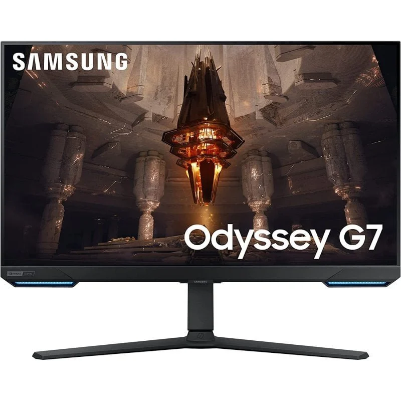 Moniteur Samsung Odyssey G7 28" LED IPS UltraHD 4K 144 Hz FreeSync Premium Pro - Réponse 1 ms - Hauteur réglable, rotation et inclinaison - 16:9 - Angle de vision 178º - Haut-parleurs intégrés - USB, HDMI, DisplayPort - VESA 100x100 mm