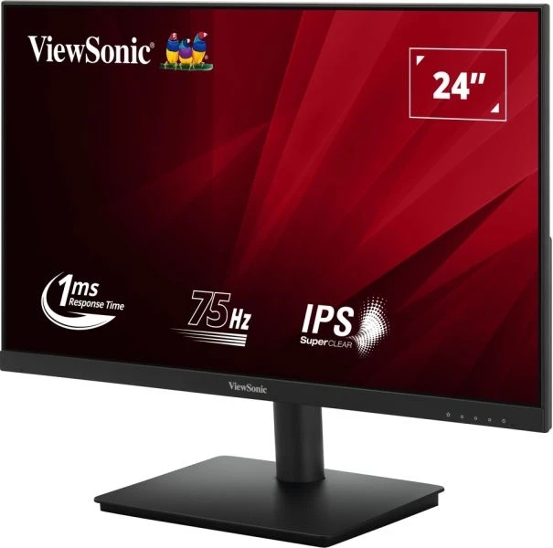 Moniteur Viewsonic 23,8" LED IPS Full HD 75 Hz - Temps de réponse 1 ms - Angle de vision 178° - 16:9 - VGA, HDMI - VESA 75 x 75 mm - Noir