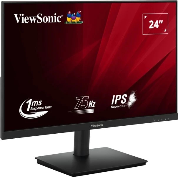 Moniteur Viewsonic 23,8" LED IPS Full HD 75 Hz - Temps de réponse 1 ms - Angle de vision 178° - 16:9 - VGA, HDMI - VESA 75 x 75 mm - Noir