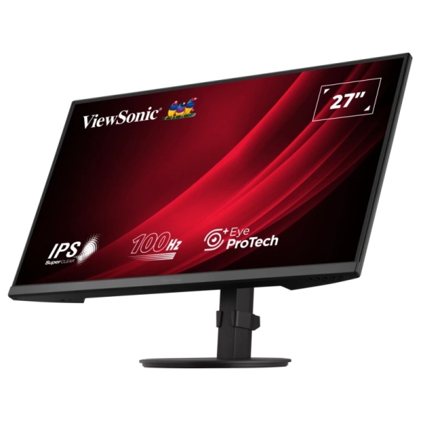 Moniteur Viewsonic 27" LED IPS FullHD 100 Hz - Temps de réponse de 5 ms - Hauteur réglable, pivotant et inclinable - 16:9 - VGA, HDMI, DisplayPort - VESA 100x100 - Noir