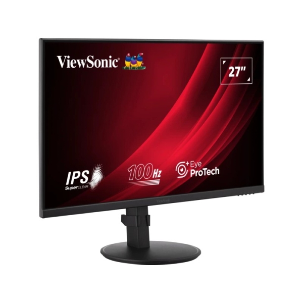 Moniteur Viewsonic 27" LED IPS FullHD 100 Hz - Temps de réponse de 5 ms - Hauteur réglable, pivotant et inclinable - 16:9 - VGA, HDMI, DisplayPort - VESA 100x100 - Noir