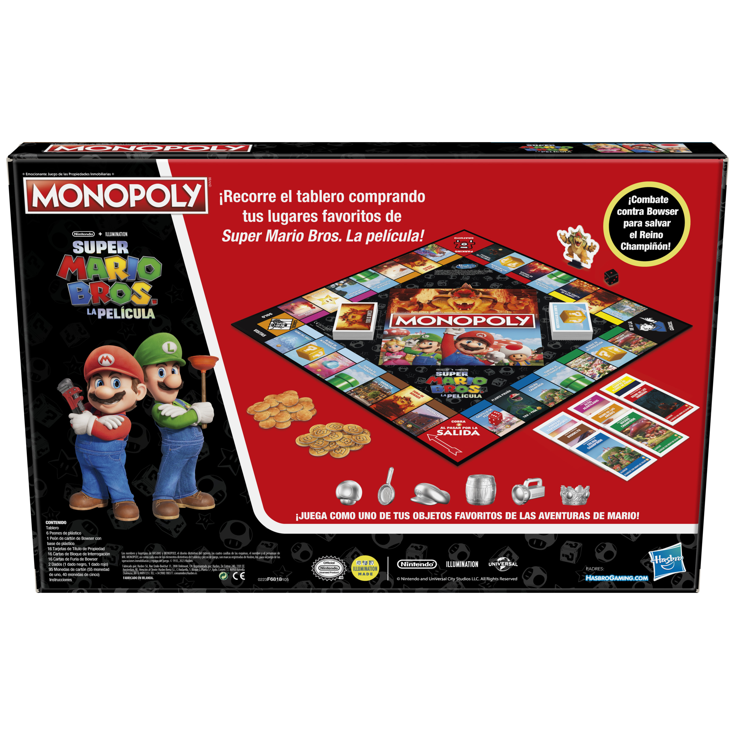 Monopoly Super Mario Bros. The Movie Jeu de société - Thème Achat/Vente/Jeux Vidéo - De 2 à 6 Joueurs - A partir de 8 ans - Durée 45min. environ.