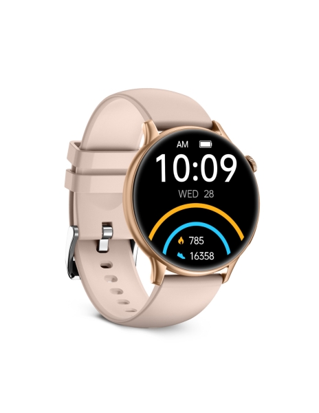 Montre connectée Ksix Core2 - Écran AMOLED 1,43 ? AMOLED - Jusqu'à 5 jours d'autonomie - Modes Sport et Santé, Appels, Assistants vocaux - IP67 - Rose