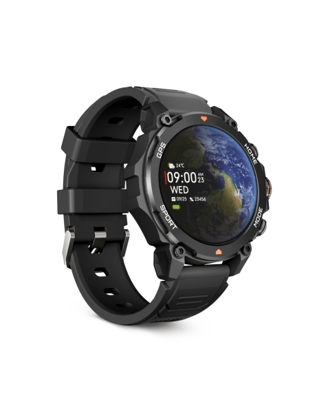 Montre connectée Ksix Explorer - Écran AMOLED 1,43 ? AMOLED - Jusqu'à 9 jours d'autonomie - GPS - Modes Sport et Santé, Appels, Assistants vocaux - 5 ATM - Noir